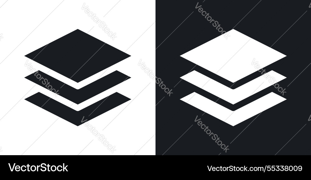Layers icons set black and colored style Layers icons set black and colored style vector image
