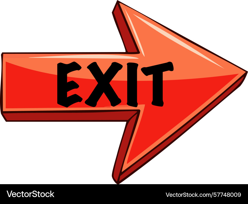 Red exit arrow icon vector image