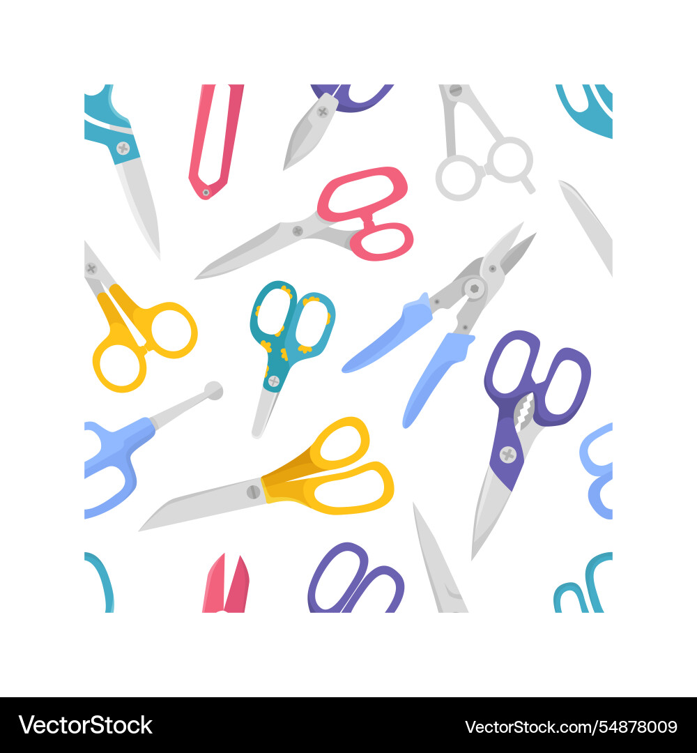 Scissors seamless pattern flat scissor Vector Image