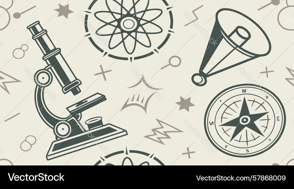 Seamless pattern microscopic navigation vector image