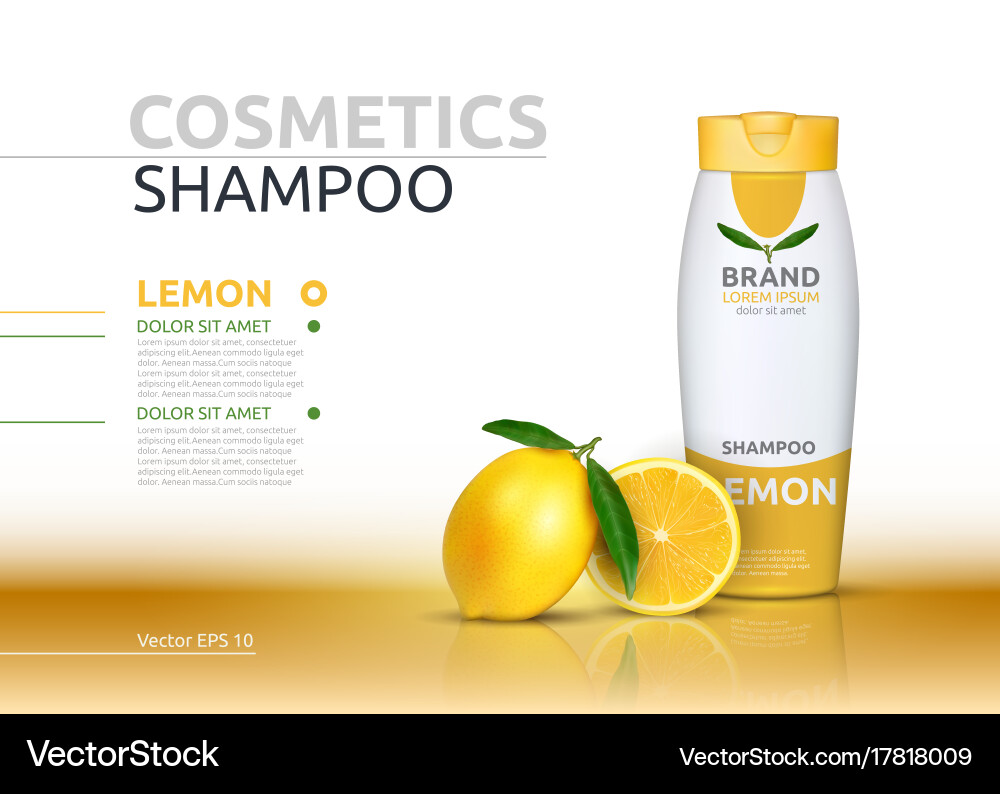 Shampoo cosmetic realistic mock up package orange Vector Image