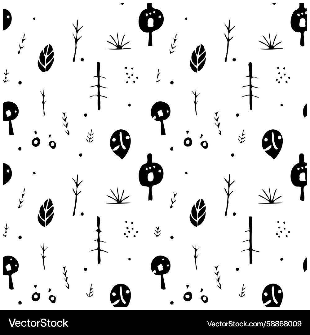 Simple and cute forest pattern with minimalist Vector Image