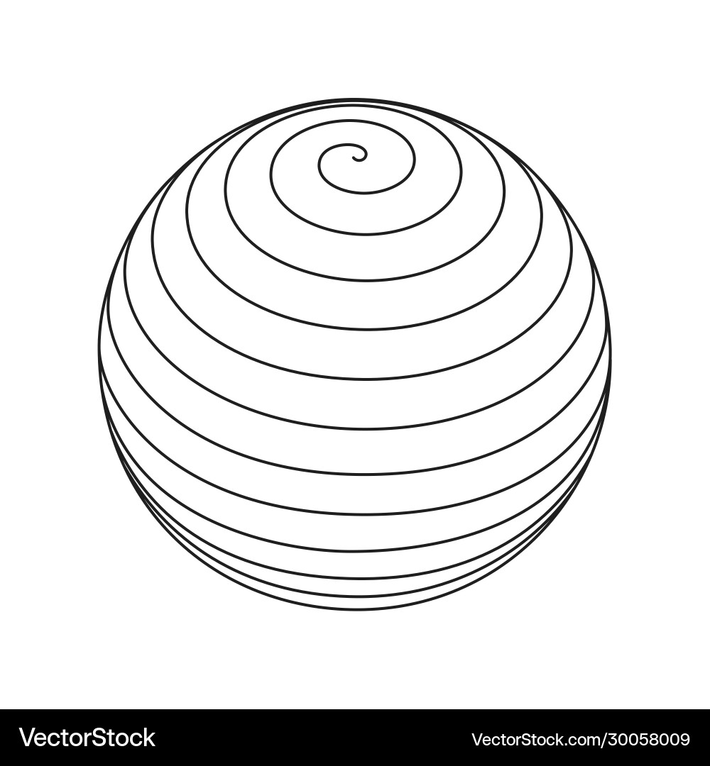 Spiral circular rotating lines wireframe sphere vector image