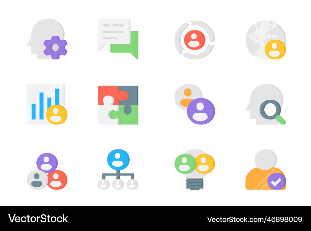 Teamwork 3d icons set elements for mobile Teamwork 3d icons set elements for mobile vector image