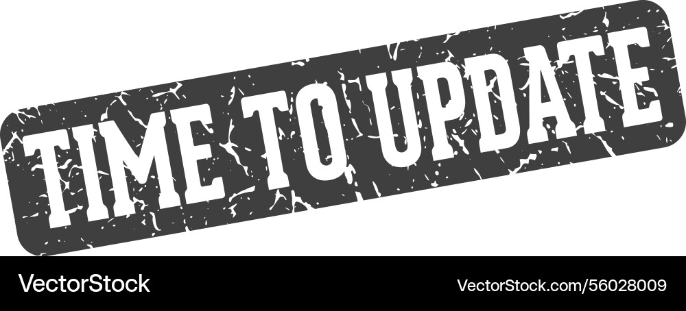 Time to update rectangular sign vector image