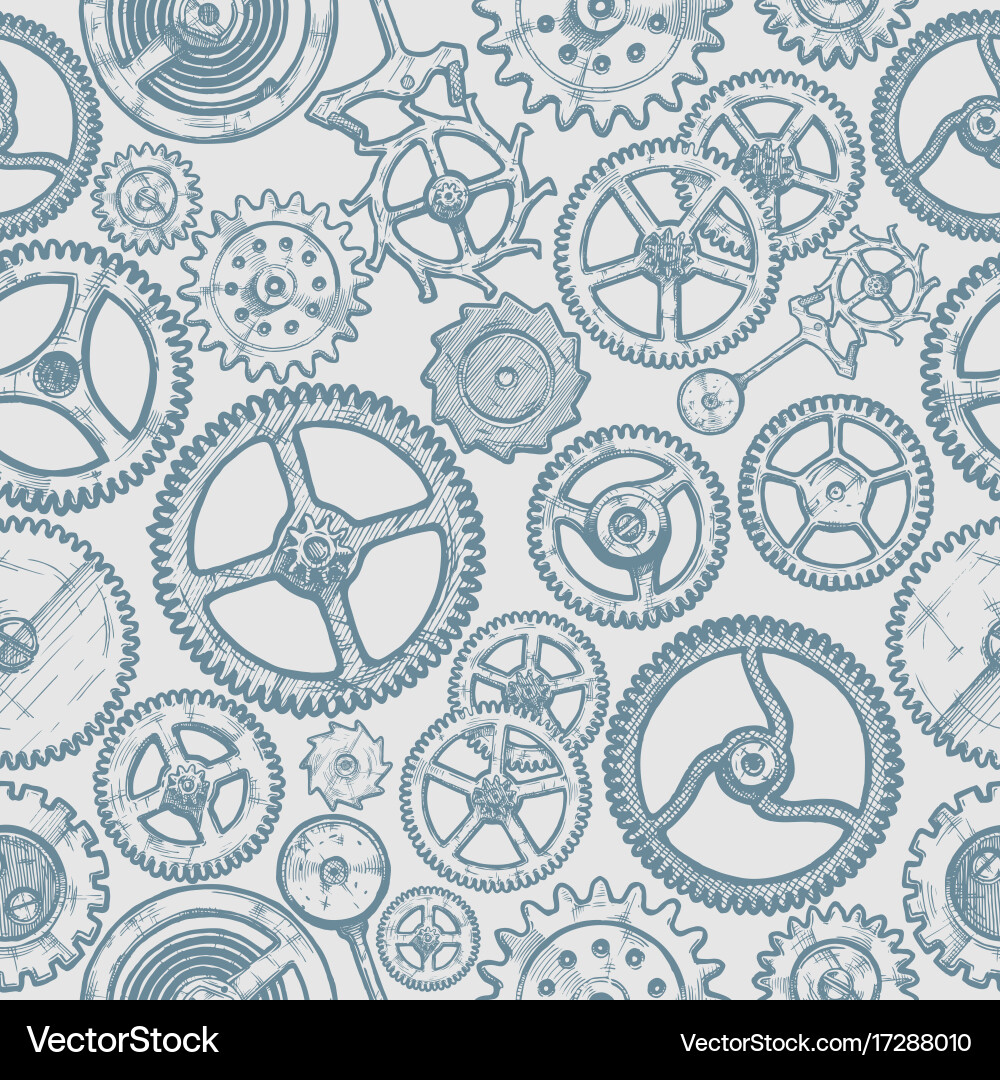 Clockwork Gears Pattern vector image