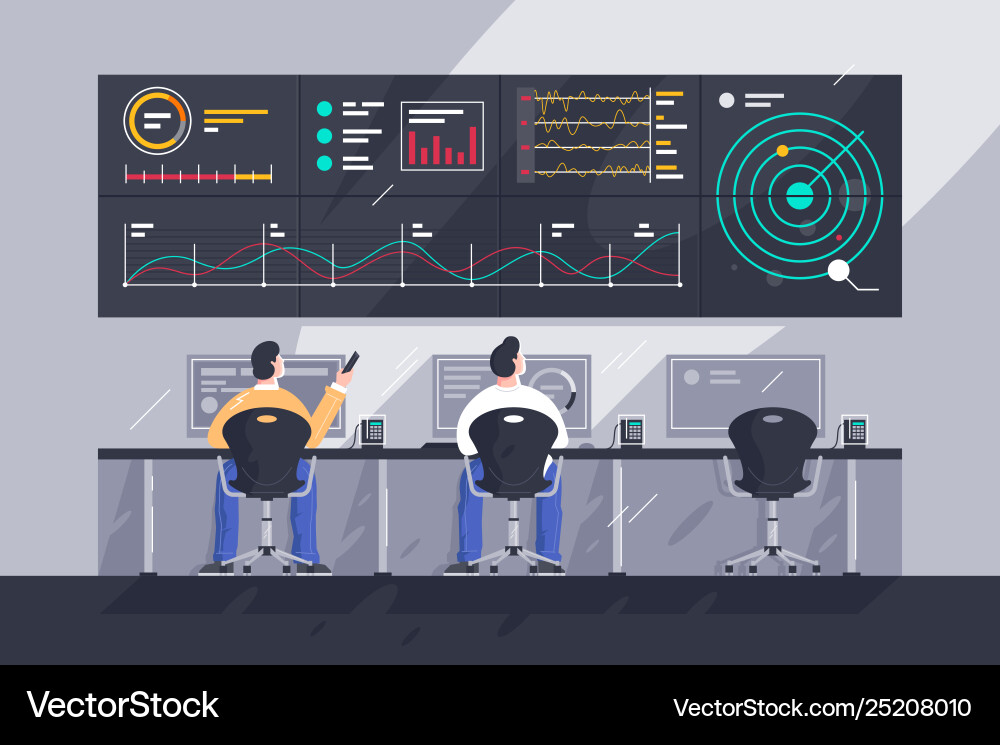 Control Center Team - Data Analysis vector image