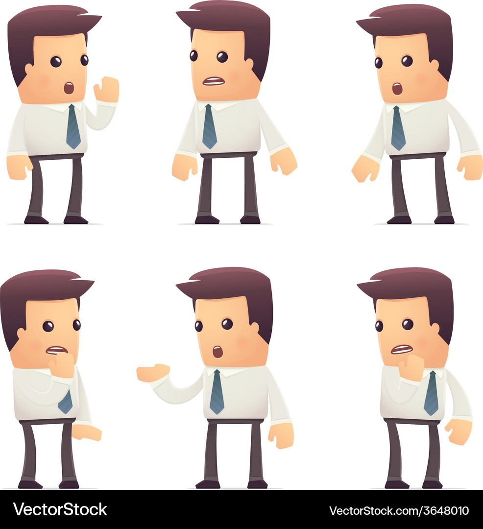 Set of manager character in different poses Vector Image