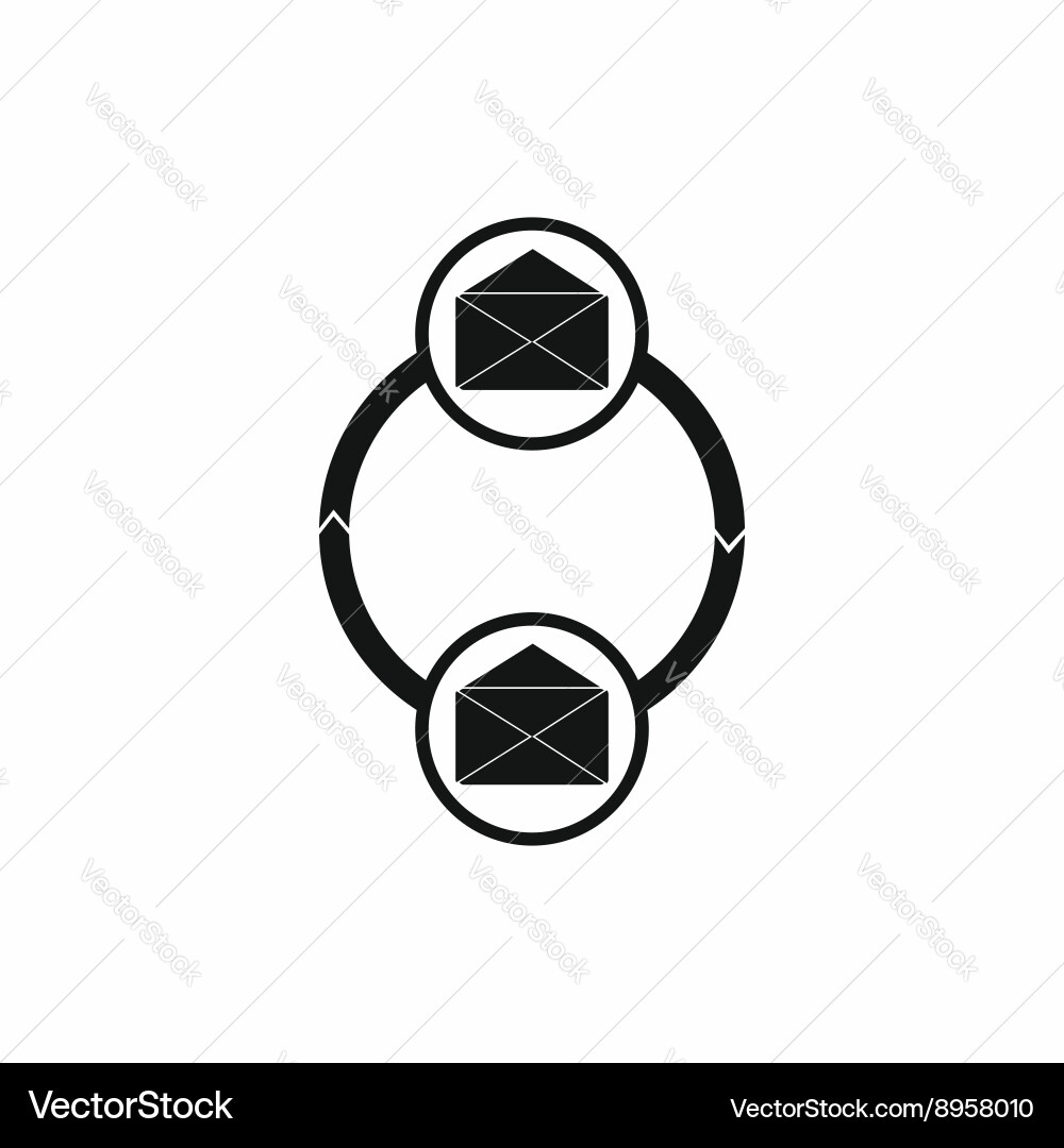 Synchronization messages icon simple style Synchronization messages icon simple style vector image