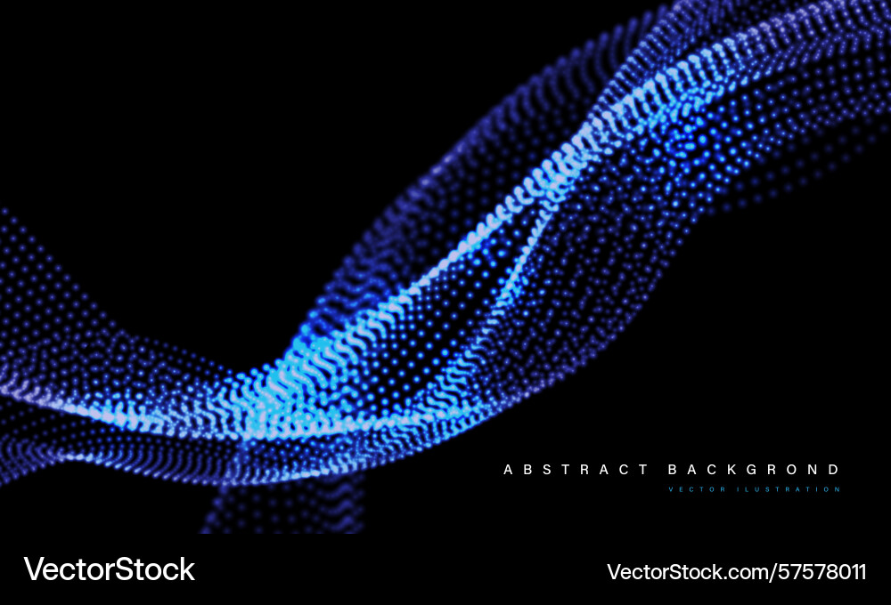 Abstract blue mesh particles wave curve overlap Abstract blue mesh particles wave curve overlap vector image