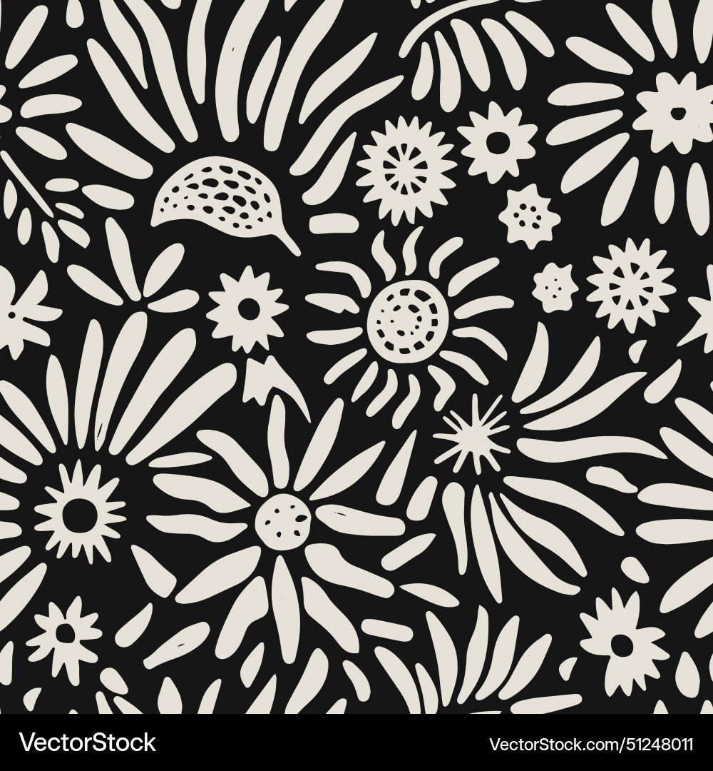 Abstract Botanical Pattern Vector Image