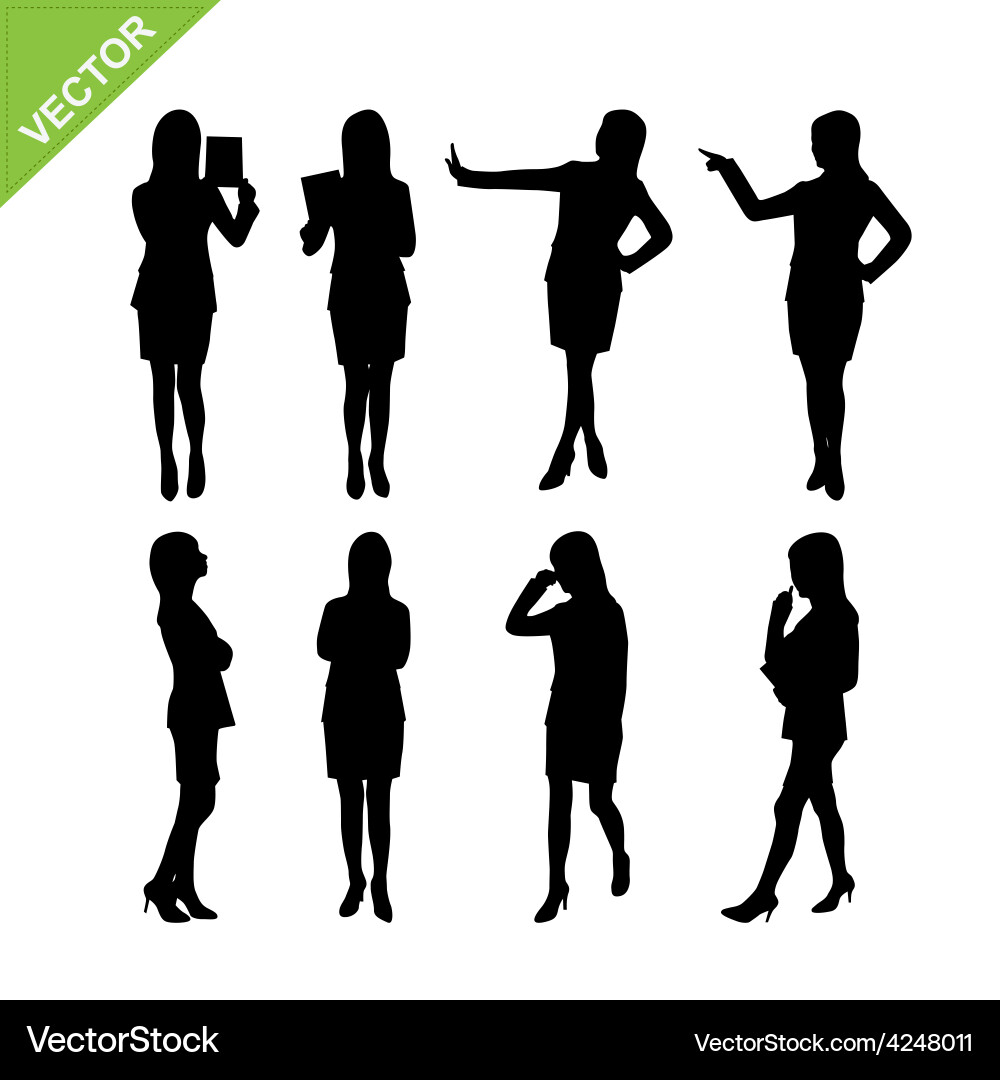 Business woman silhouettes Vector Image