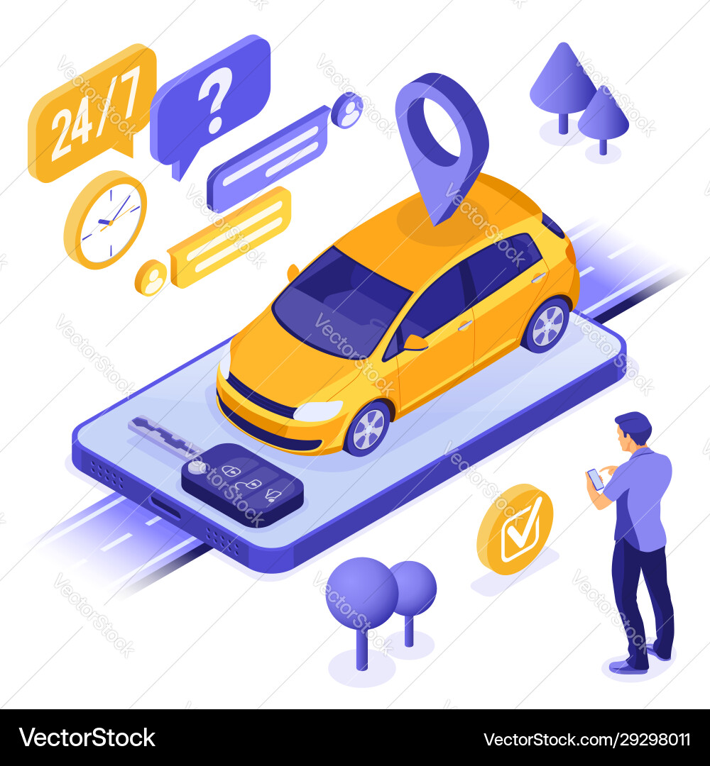 Car sharing service concept vector image