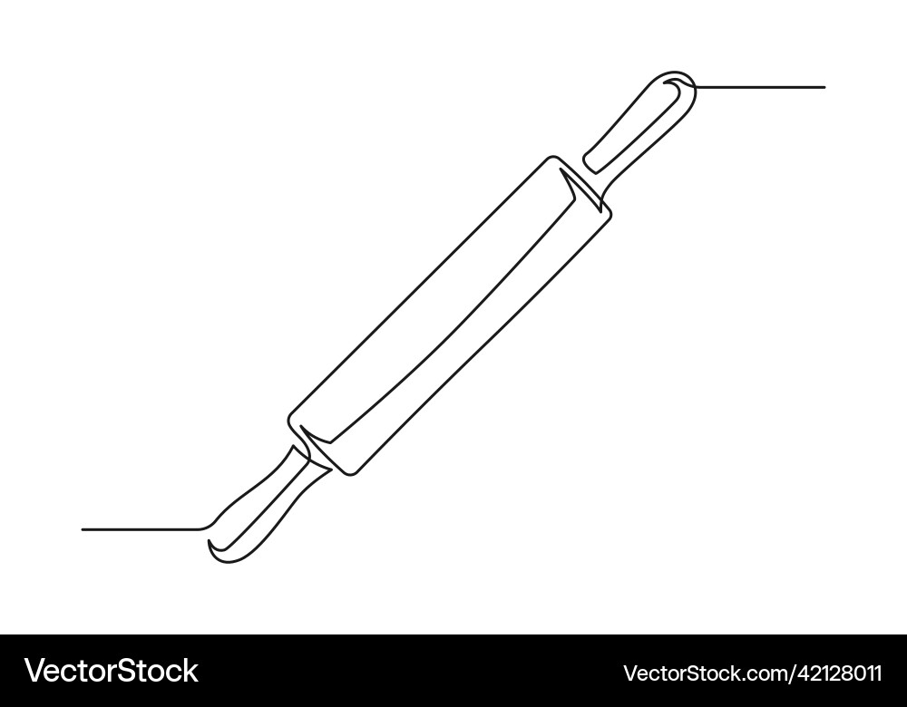Continuous Line Drawing of a Rolling Pin vector image