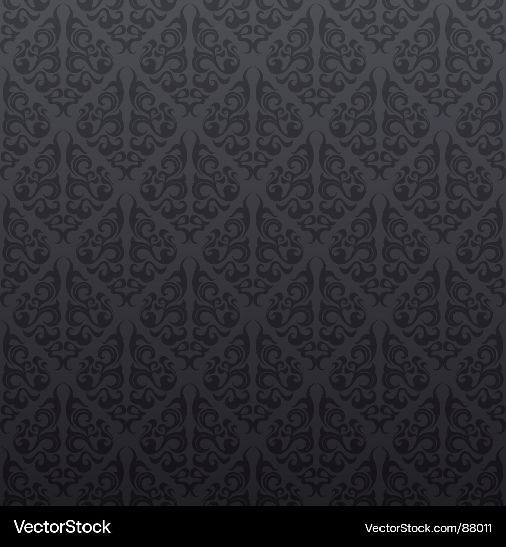 Dark Floral Damask Wallpaper Vector Image