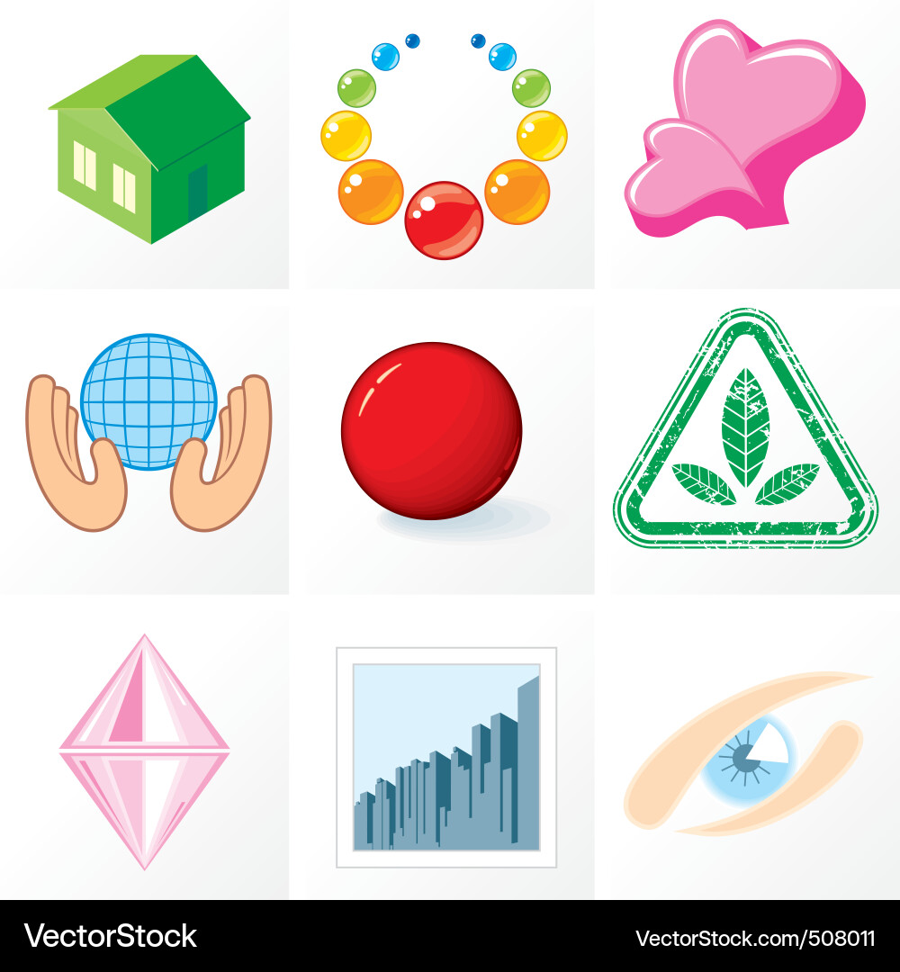 Emblem Collection Icons Vector Image