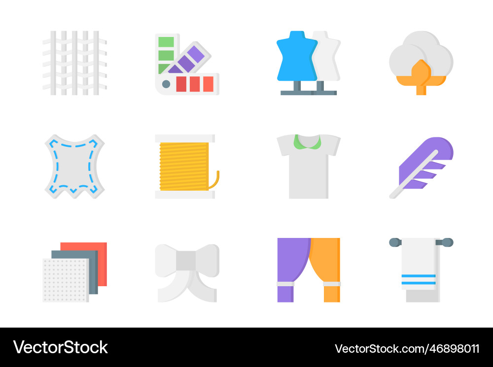 Fabric 3d icons set elements for mobile Fabric 3d icons set elements for mobile vector image