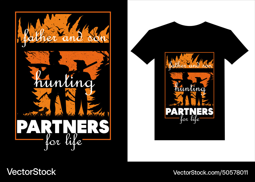 Father and son hunting partners for life vector image