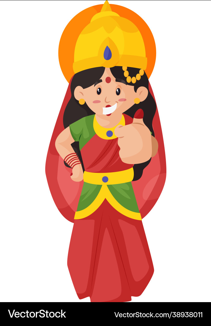 Goddess lakshmi cartoon character vector image