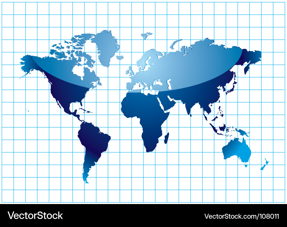 Grid World Map vector image