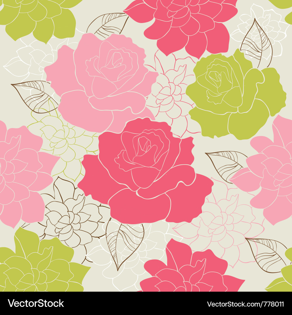 Romantic Rose Seamless Pattern Royalty Free Vector Image
