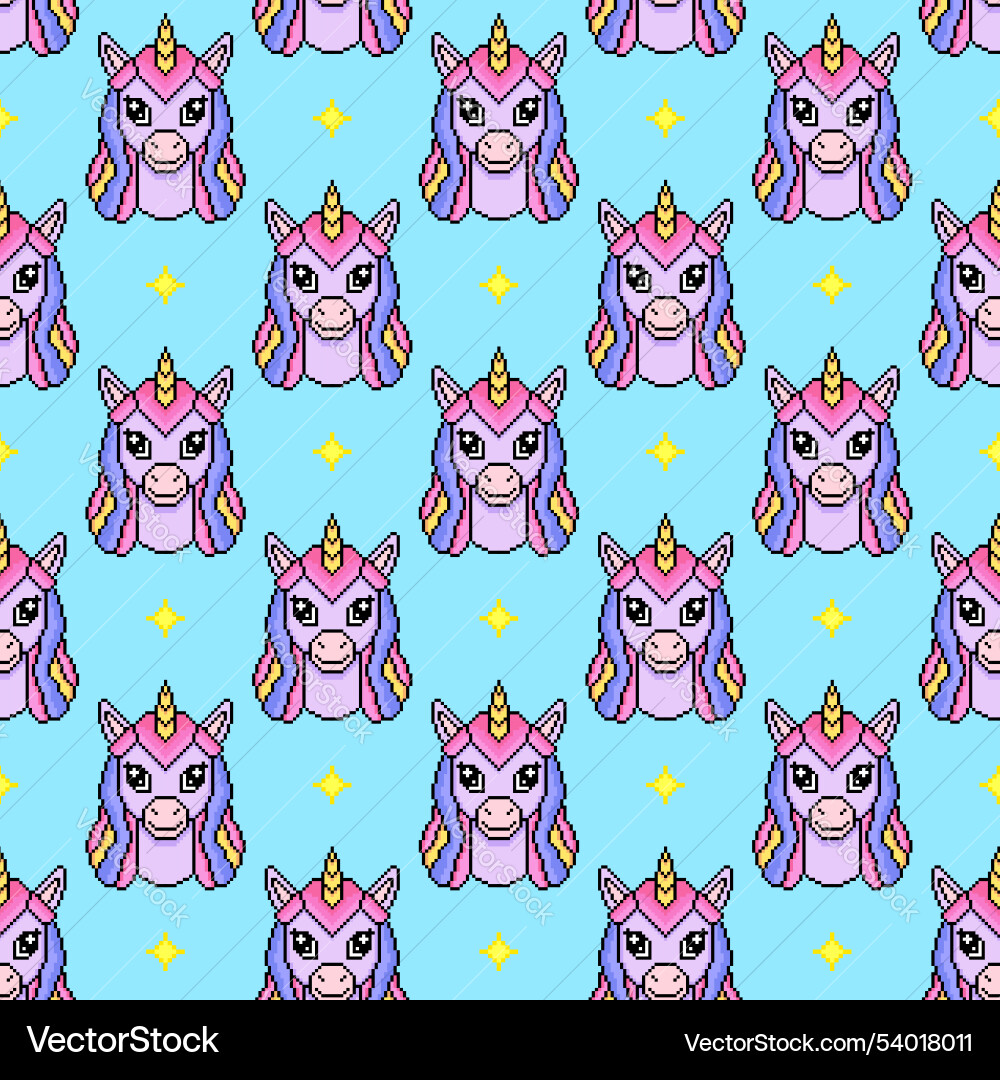 Seamless pattern with unicorns vector image