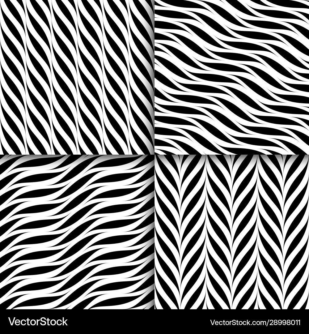 Set seamless wavy patterns weave Set seamless wavy patterns weave vector image