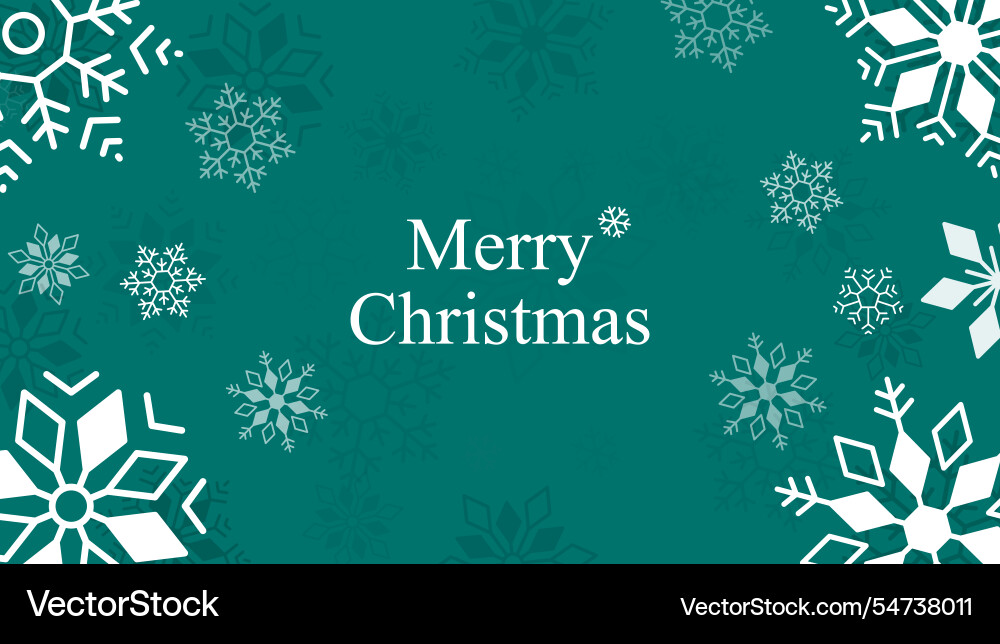 Snowflake card on green background Vector Image