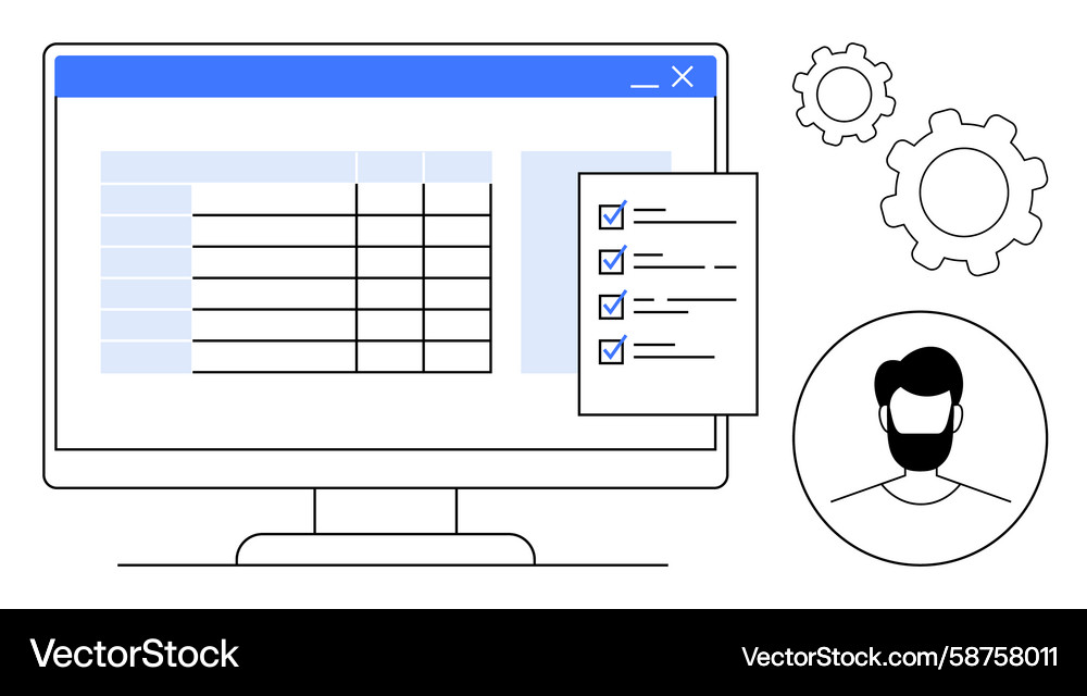 Task Management Dashboard with Checklist Vector Image