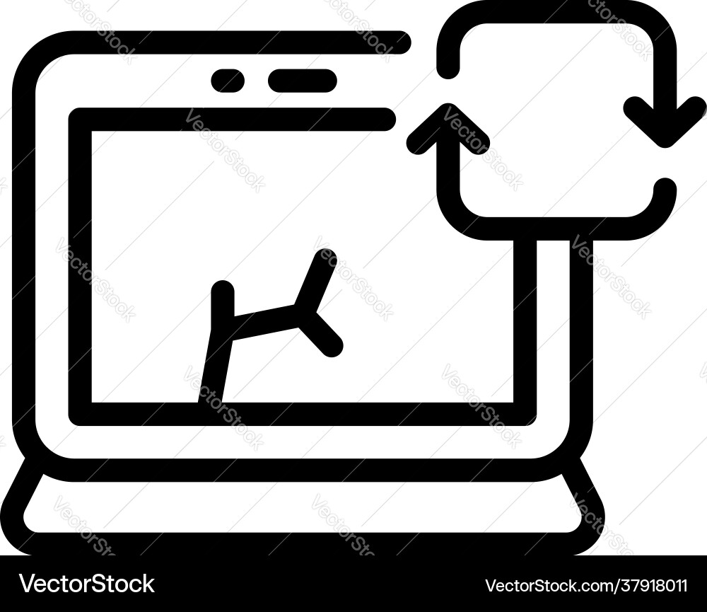 Upgrade computer icon outline style Upgrade computer icon outline style Vector Image