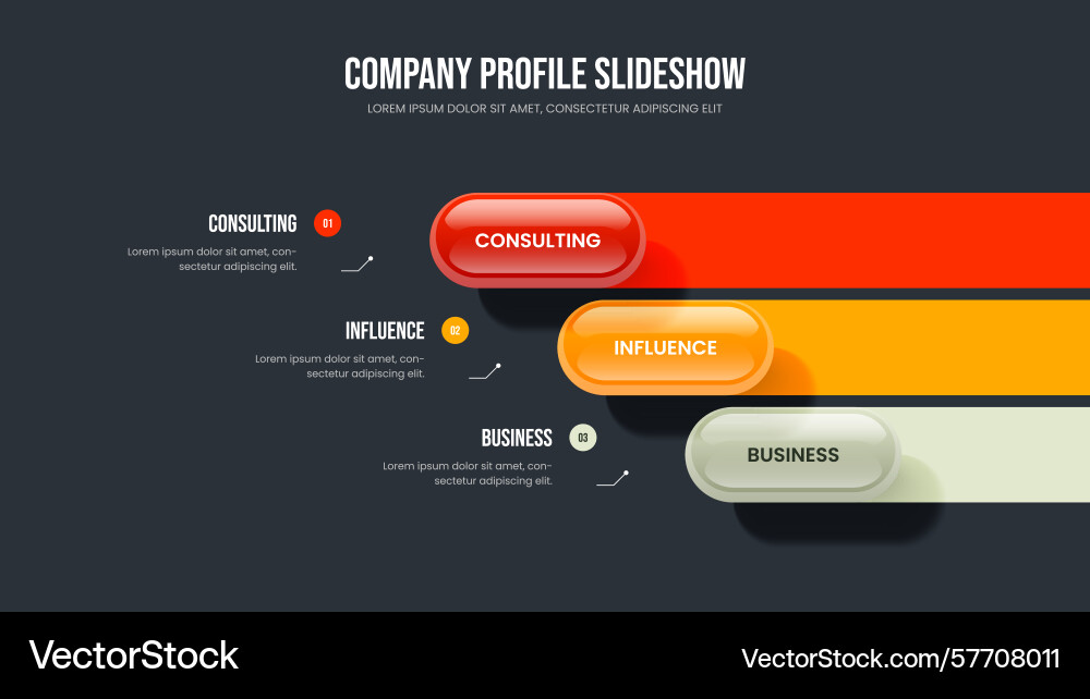 Visual plan 3 element diagram frame layout Vector Image