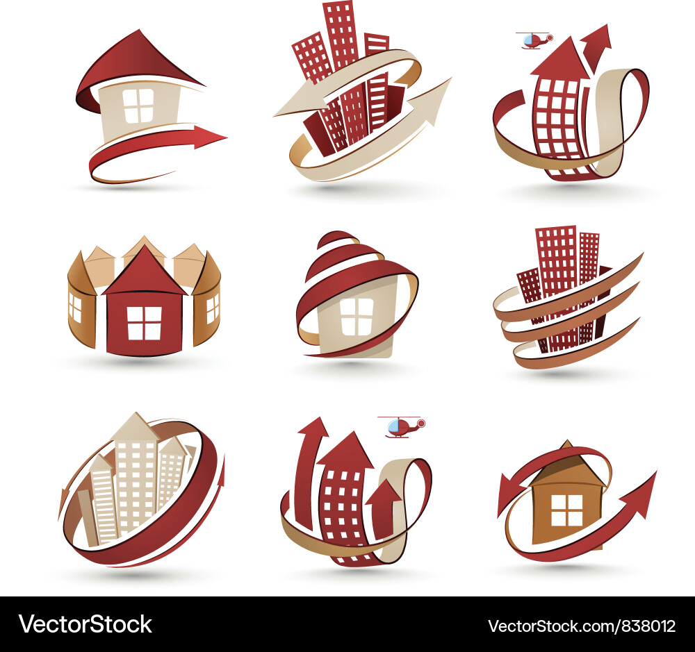 Building Icon Set vector image