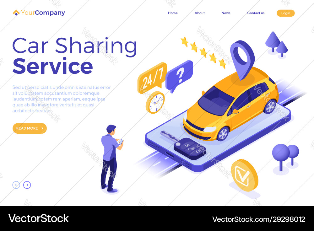 Car sharing service concept Car sharing service concept vector image
