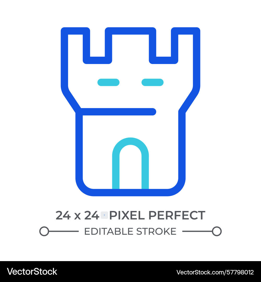 Castle tower colorful line ui icon Vector Image