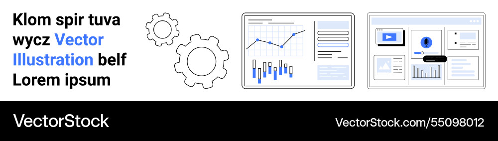 Data analytics and dashboard visualization Data analytics and dashboard visualization vector image