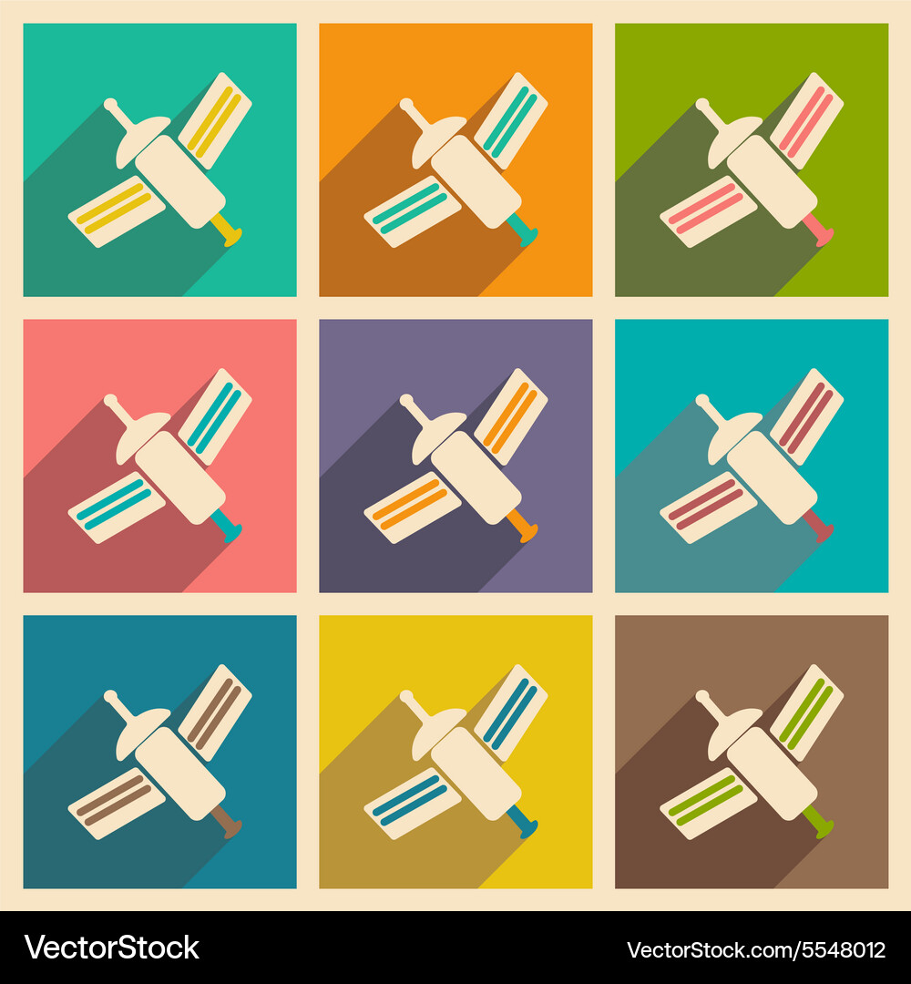 Flat with shadow concept and mobile application Vector Image