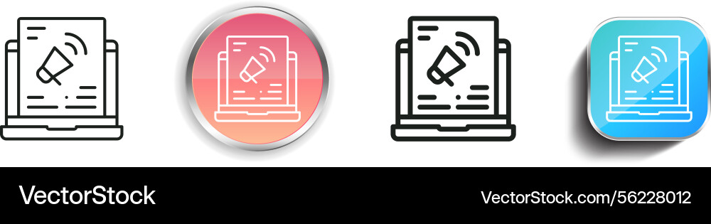 Marketing icon thin linear regular and button Marketing icon thin linear regular and button Vector Image