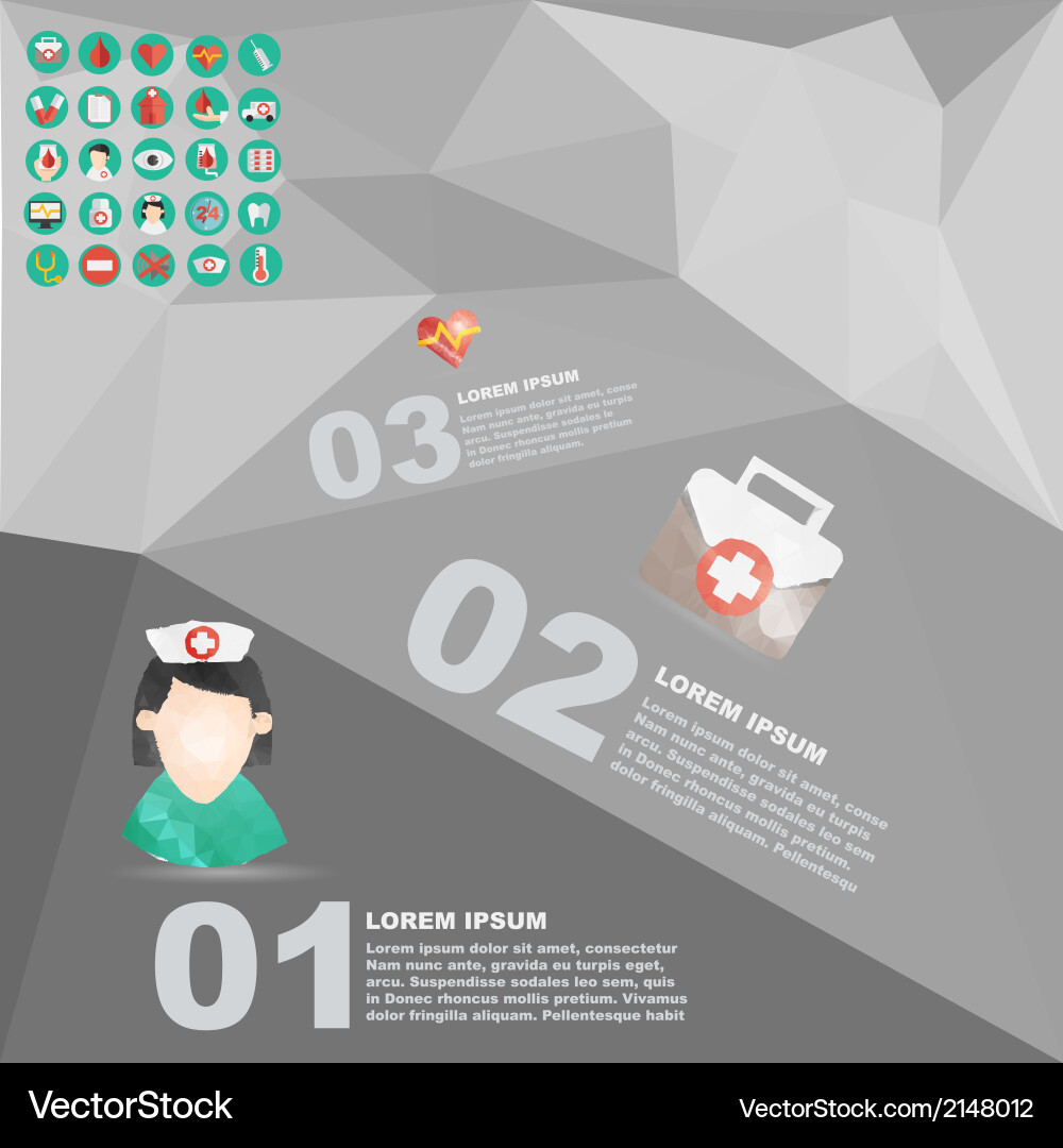 Medical infographic element with icon in crumpled vector image