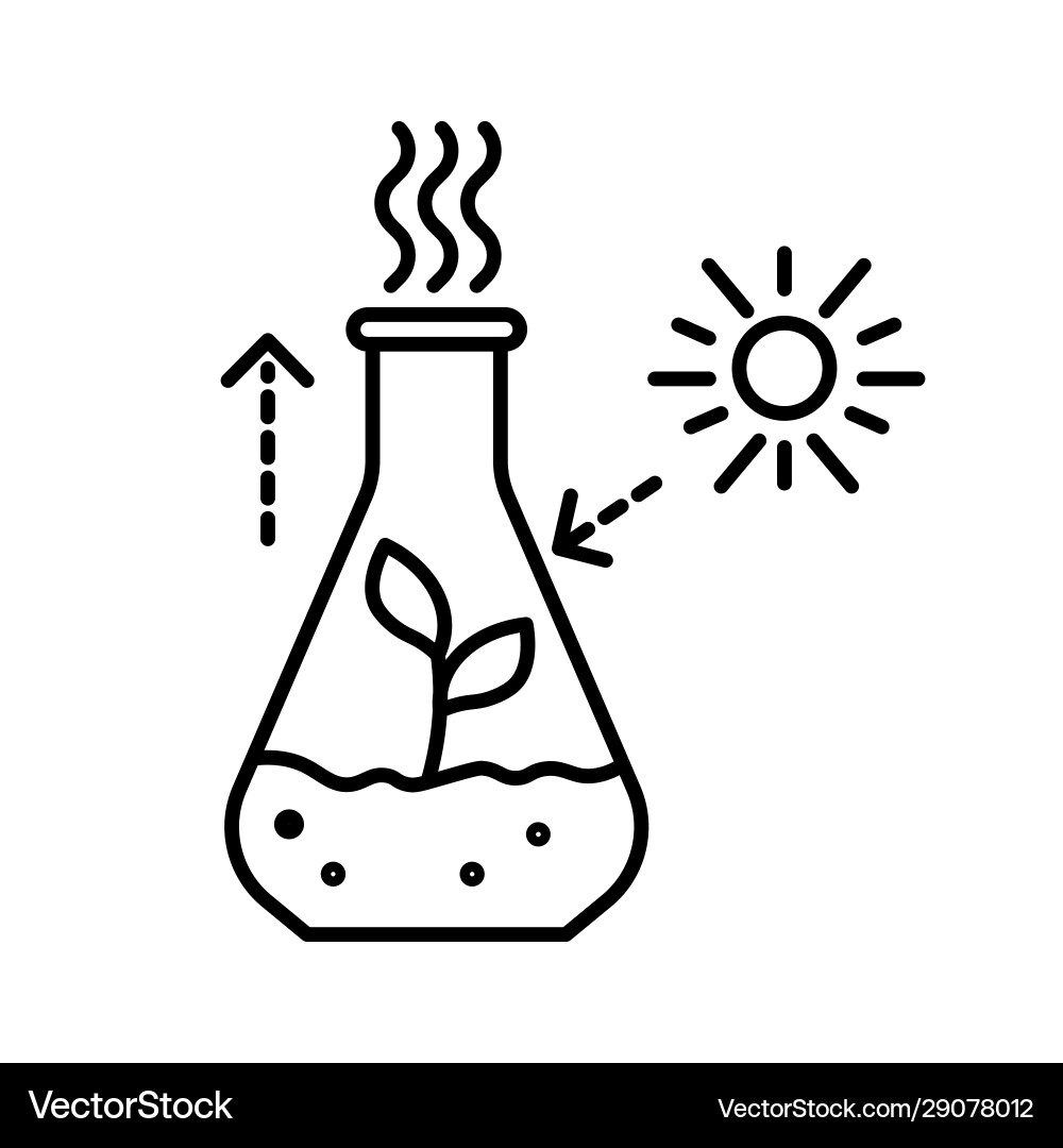Plant sprout in beaker isolated line icon Plant sprout in beaker isolated line icon vector image