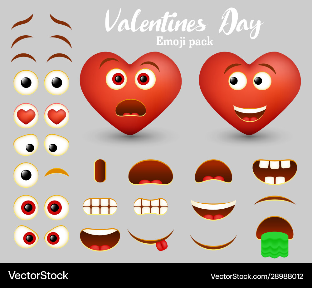 Red heart emoji maker emoticon creator vector image