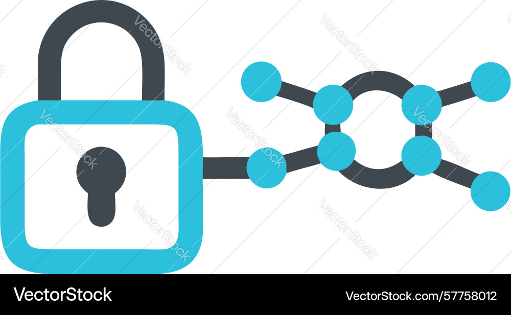 Secure network connection icon digital encryption vector image