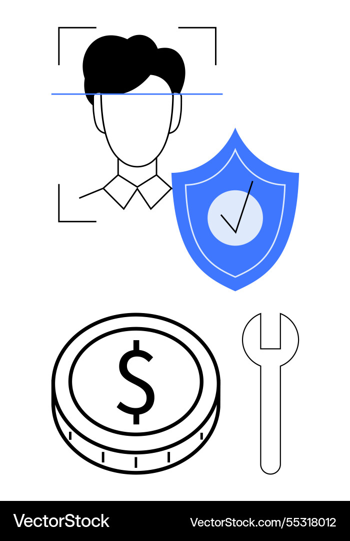 Secure user authentication with money Secure user authentication with money vector image