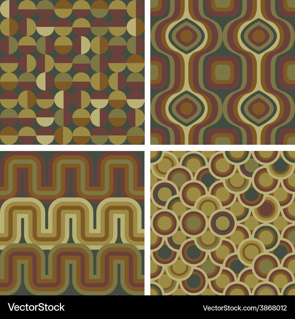 Set of seamless retro patterns vector image