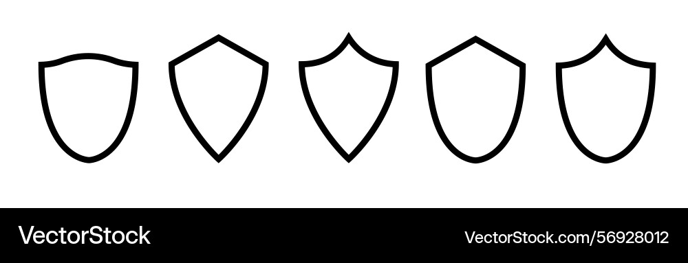 Shield frame set collection signs empty Vector Image
