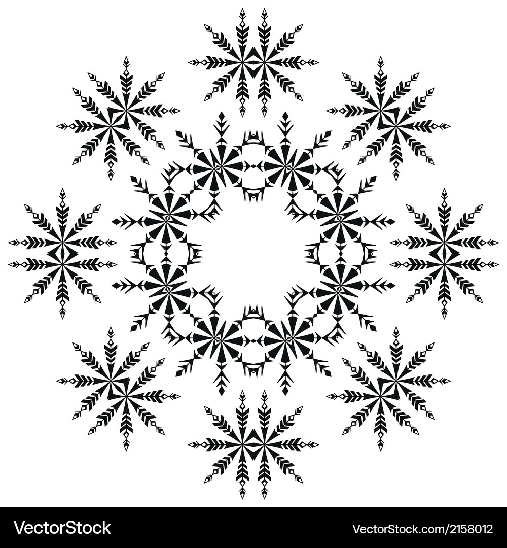 Snowflake Contours Pattern Vector Image