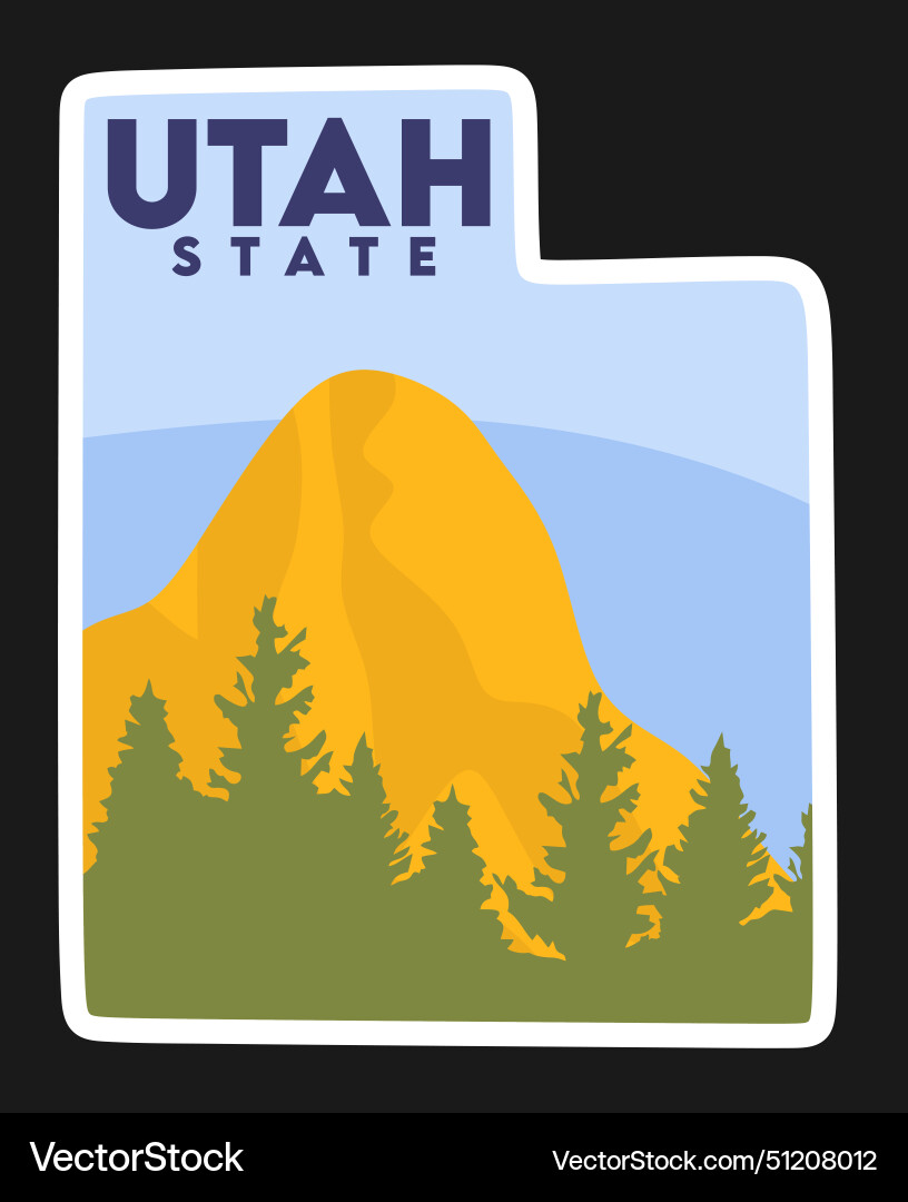 Utah state with beautiful views Royalty Free Vector Image