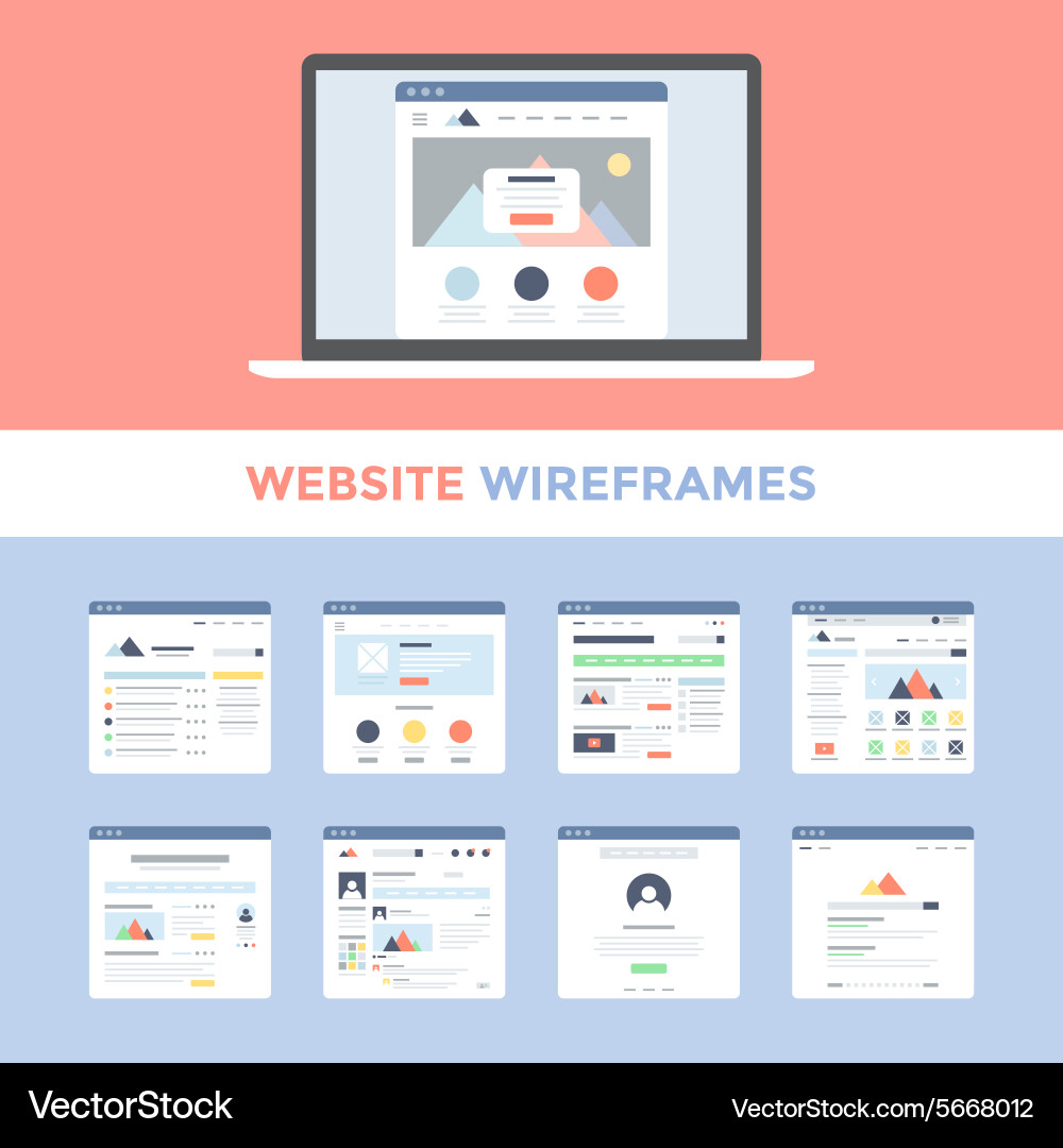 Website Wireframe Collection vector image