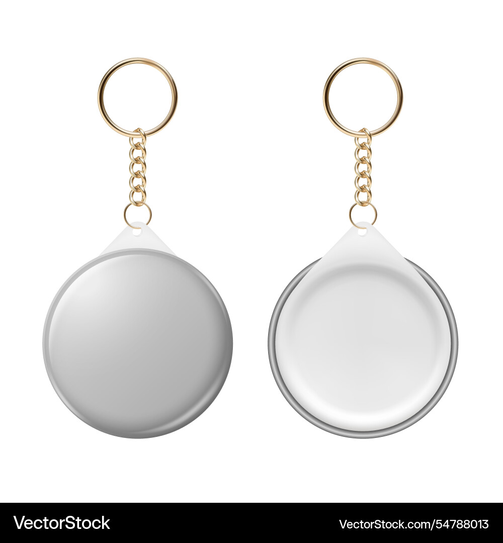 3d realistic round keychain design vector image