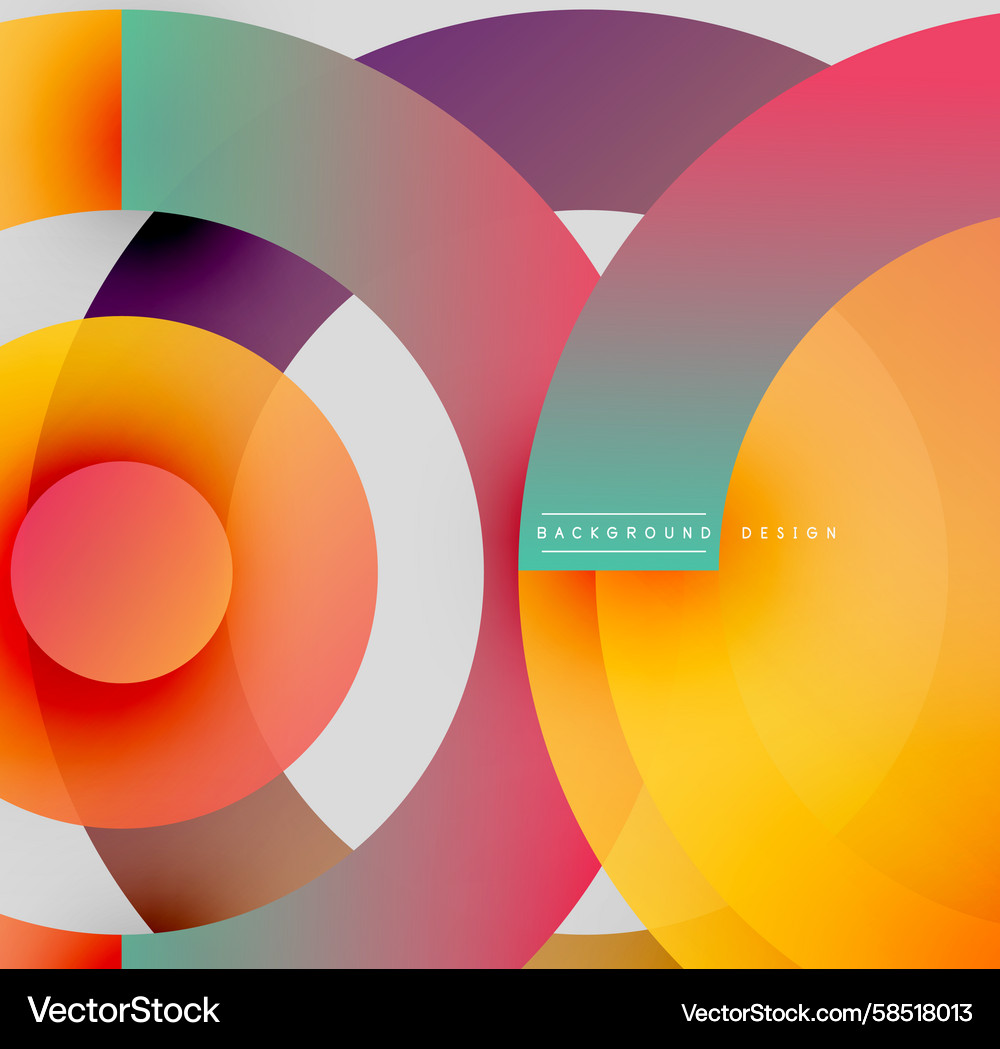 Abstract circles overlap creating vibrant color Vector Image