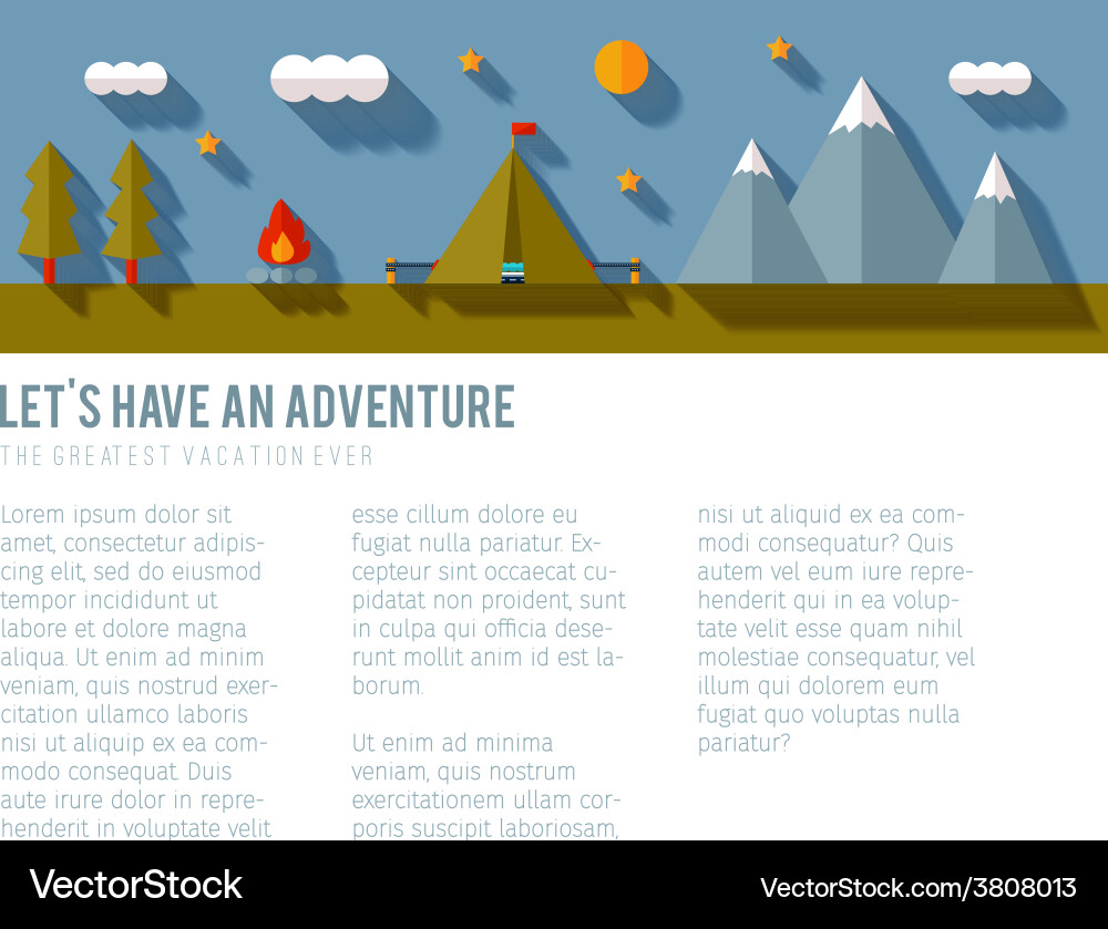 Camping flat design Royalty Free Vector Image - VectorStock